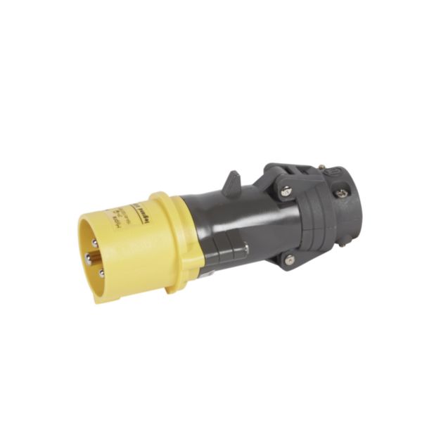Fiche droite hypra 2P+T 16a 110v plastique IP44