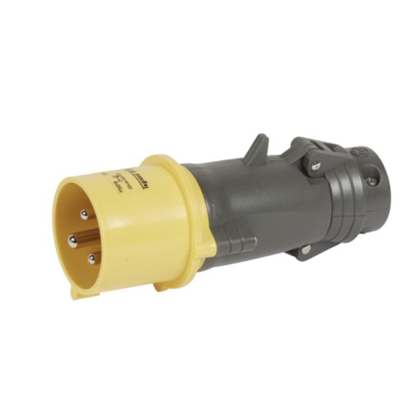 Fiche droite hypra 2P+T 32a 100/130v plastique IP44