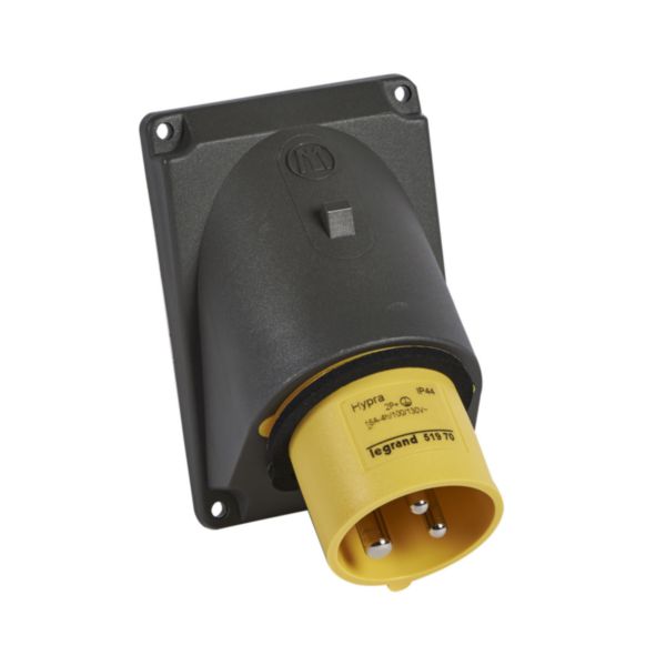 Socle de connecteur hypra 2P+T 16a 110v plastique IP44
