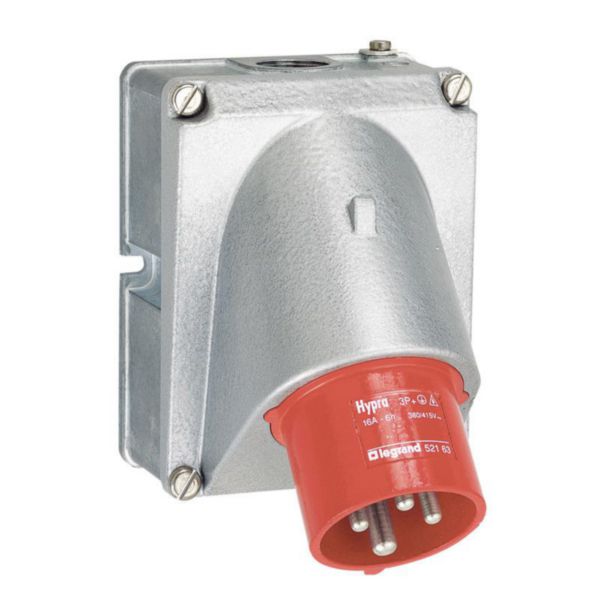 Fiche inclinée Hypra IP44 16A - 380V~ à 415V~ - 3P+N+T - métal