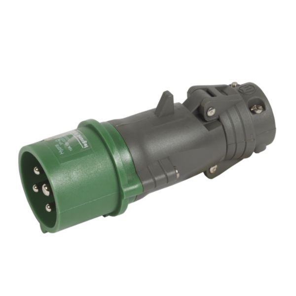 Fiche droite hypra 3P+T 16a 100/300hz plastique IP44