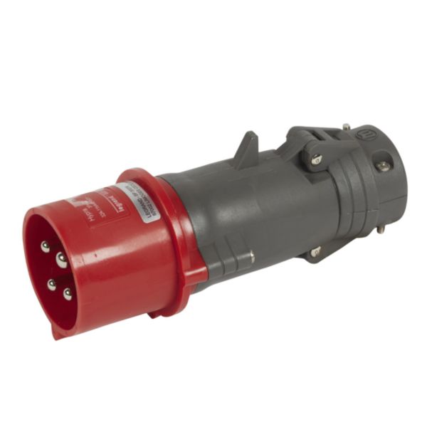 Fiche droite hypra 3P+T 32a 440/460v terre à 11h plastique IP44