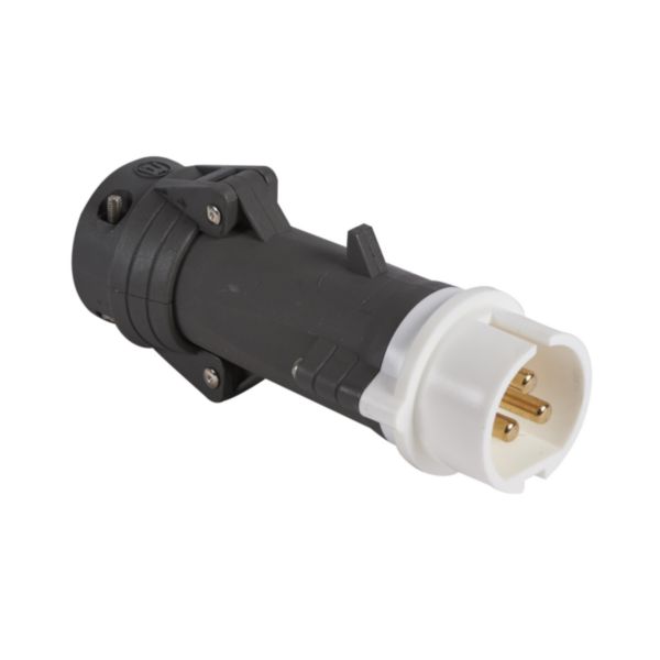 Fiche droite hypra 3p 16a 40/50v plastique IP44