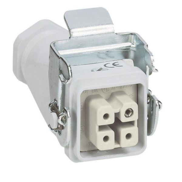 Connecteur multipôles Hypra - 10A 400V~ - 4P+T - capot fem sortie vert - plast
