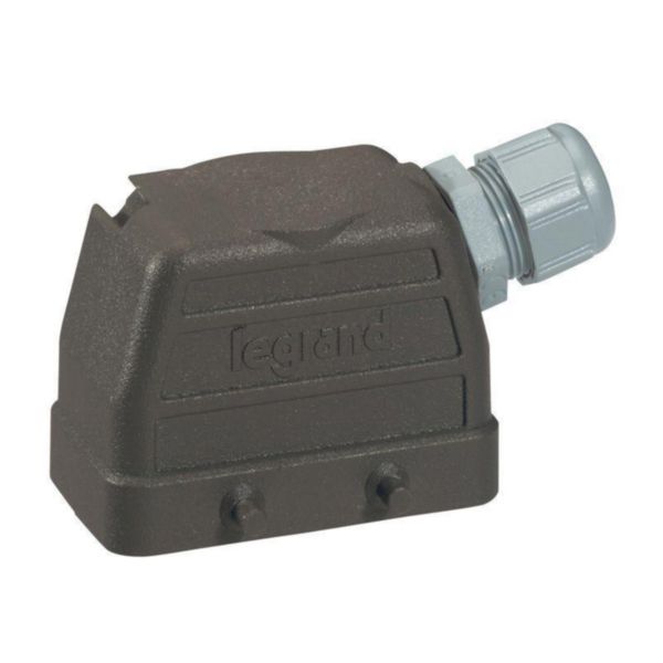 Connecteur multipôles capot mâle sortie latérale métal Hypra 16A 500V 24P+T
