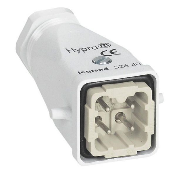 Connecteur multipôles capot mâle sortie verticale plastique Hypra 400V 10A 4P+T