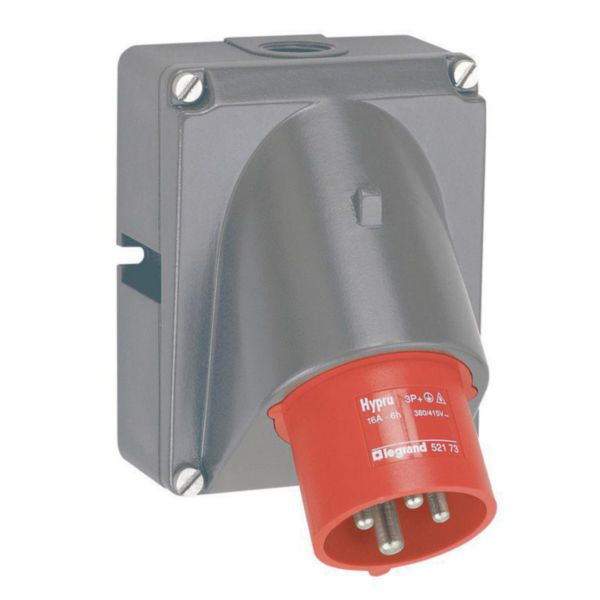 Fiche inclinée Hypra IP44 32A - 380V~ à 415V~ - 3P+T - plastique