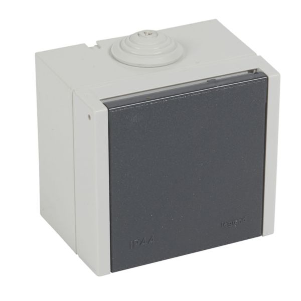 Socle saillie 2P+T 20a - PLEXO - finition gris