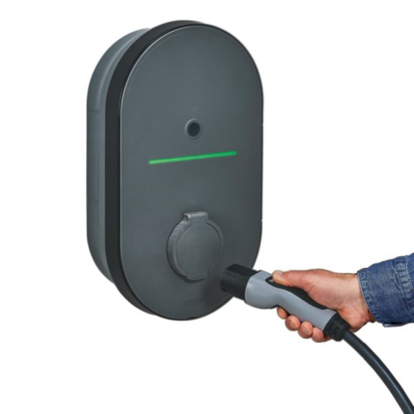Borne de recharge Green'up Home triphasée AC 22kW - Mode 3 - avec disjoncteur diff. et déclencheur à émission