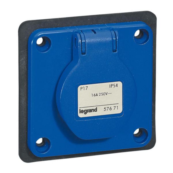 Prise P17 à brochage domestique IP54 16A - 250V~ - 2P+T