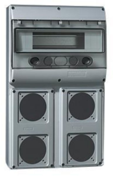 Coffret P17 à équiper de 4 socles 16A entraxes unifiés ou brochage domestique