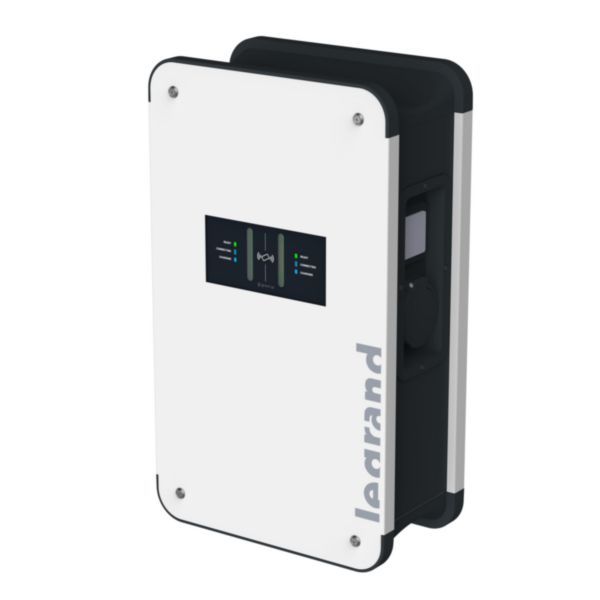 Green'UP CONTROL - Borne de recharge murale métal + protection - 7.4kW Mode 3 - 2 véhicules - RFID IP55 IK10