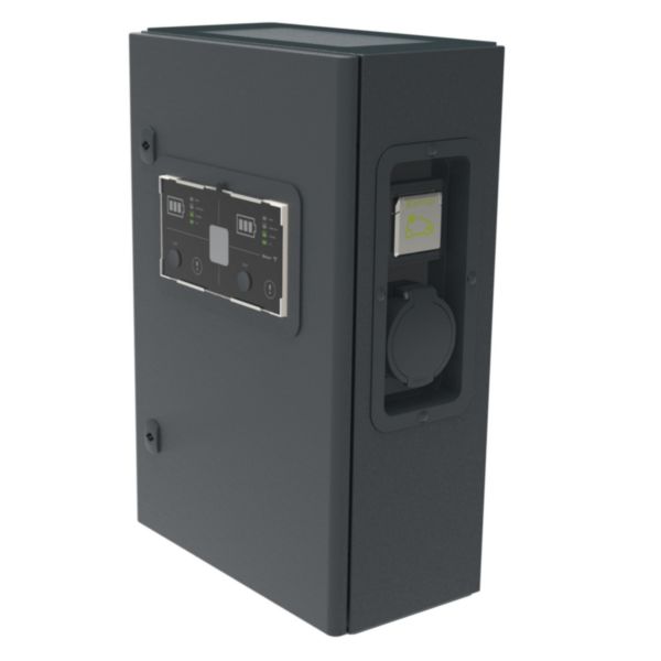 Borne monophasée métal Green'up Premium - Modes 2 et 3 - 3,7/4,6kW - 2 ports