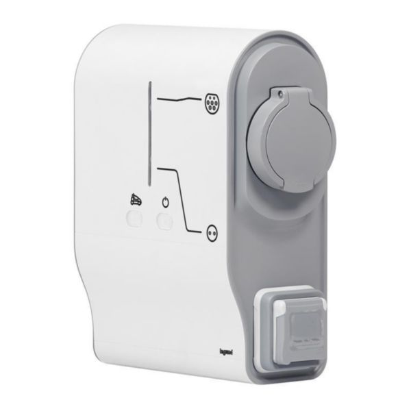 Borne plastique green'up mono 3,7/4,6 kw - mode 2 et 3 - fixation murale
