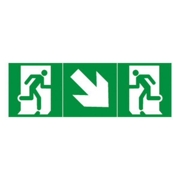 Etiquette d'évacuation universelle adhésive et sécable : flèche 45°