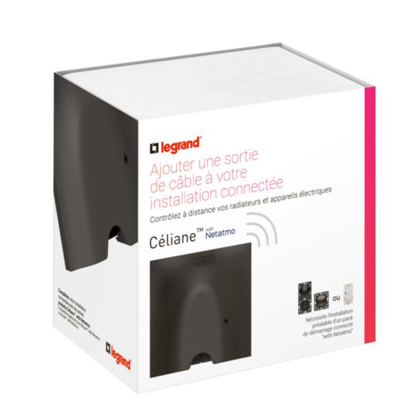 Sortie de câble connectée Céliane with Netatmo compatible fil pilote 3000W ON-OFF et mesure consommation - graphite