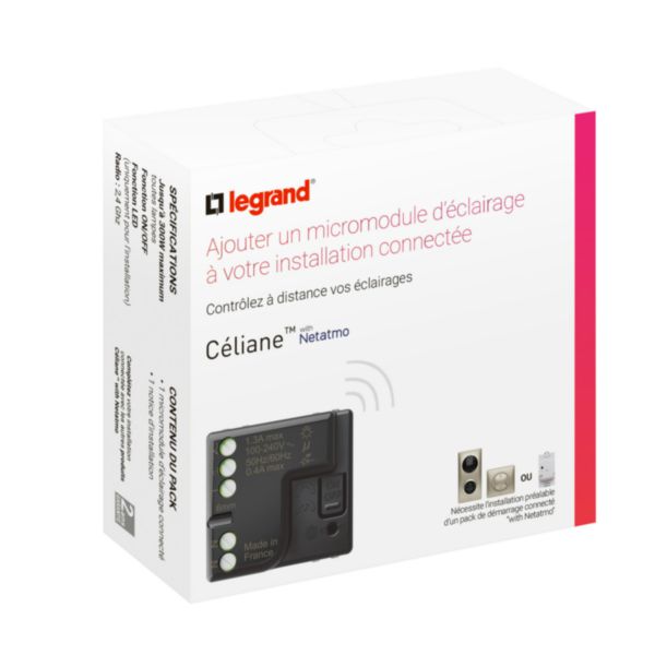 Interrupteur micromodule d'éclairage ON/OFF pour rendre votre éclairage connecté installation with Netatmo