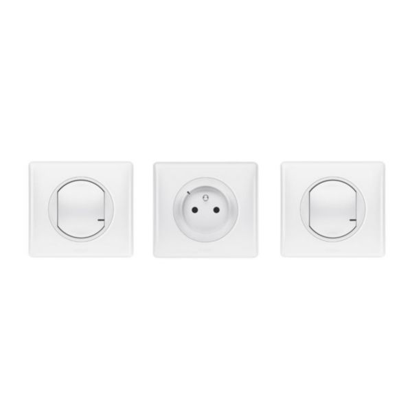 Kit extension pour connecter une pièce supplémentaire avec 3 produits Céliane with Netatmo avec plaque Laqué Blanc