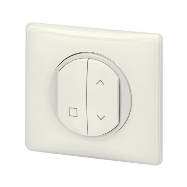 Commande sans fils, sans pile Self-e Céliane with Netatmo pour volets roulants connectés - enjoliveur blanc