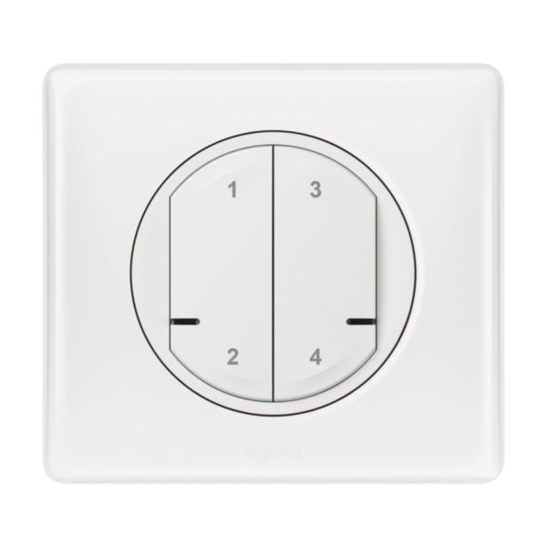 Commande sans fils 4 scénarios pour installation connectée Céliane with Netatmo - blanc