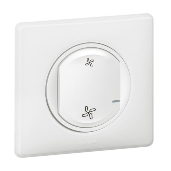 Interrupteur sans fils pour VMC pour installation connectée Céliane with Netatmo avec plaque Laqué Blanc