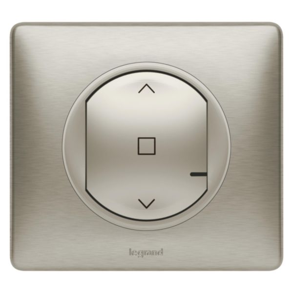 Interrupteur pour volet roulant à câbler pour installation connectée Céliane with Netatmo avec plaque Métal Titane