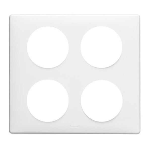 Plaque Céliane Laqué 2x2 postes - finition Blanc