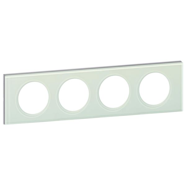 Plaque de finition Céliane - Matière Verre Kaolin - 4 postes
