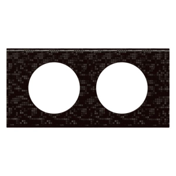 Plaque Céliane Matières 2 postes - finition Cuir Pixel