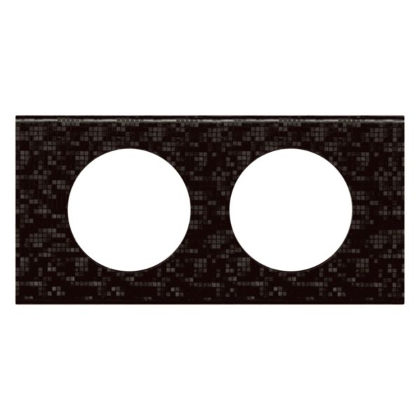 Plaque de finition Céliane - Matière Cuir Pixel - 2 postes