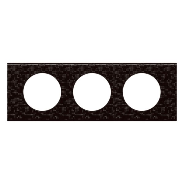 Plaque de finition Céliane - Matière Cuir Pixel - 3 postes