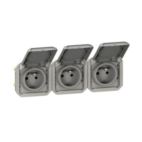 Triple prise de courant précâblée 3x2P+T horizontale étanche Plexo 16A 250V IP55 3 postes avec enjoliveurs gris - Page 6