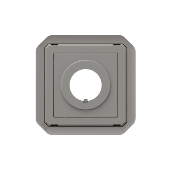 Adaptateur étanche Plexo pour fonctions Osmoz Ø22mm avec bague IP55 avec enjoliveur finition gris