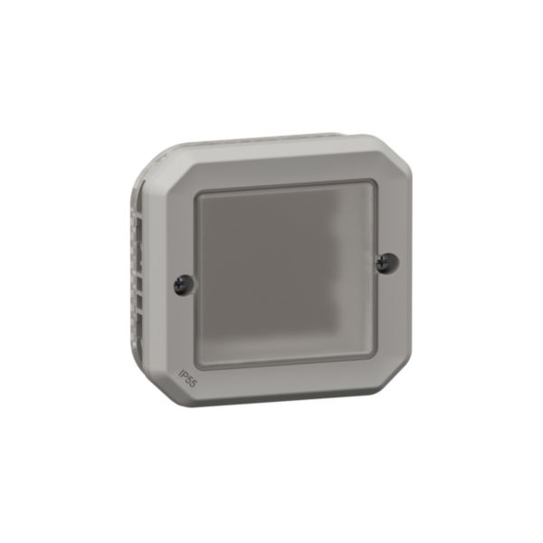 Adaptateur étanche Plexo IP55 pour fonction Mosaic - finition gris avec membrane souple