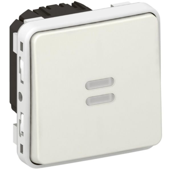 Interrupteur temporisé lumineux étanche Plexo composable IP55 230V 50Hz ou 60Hz - blanc