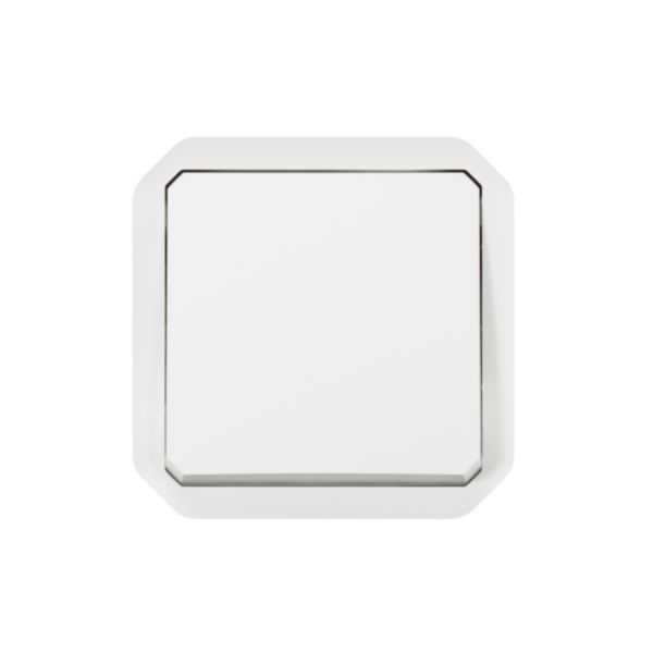 Interrupteur ou va-et-vient étanche Plexo 10AX 250V~ IP55 IK08 avec enjoliveur finition blanc