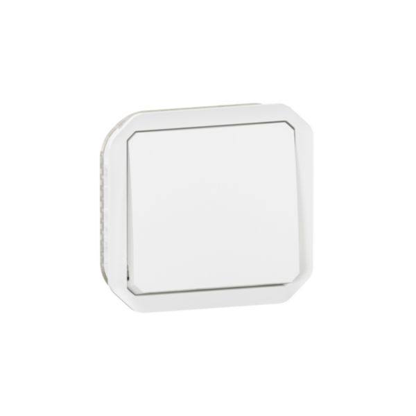 Interrupteur ou va-et-vient étanche Plexo 10AX 250V~ IP55 IK08 avec enjoliveur finition blanc