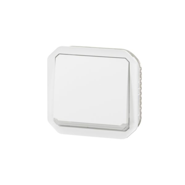 Interrupteur ou va-et-vient lumineux avec voyant étanche Plexo 10AX 250V~ IP55 IK08 avec enjoliveur finition blanc