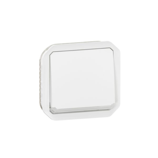Interrupteur ou va-et-vient lumineux avec voyant étanche Plexo 10AX 250V~ IP55 IK08 avec enjoliveur finition blanc