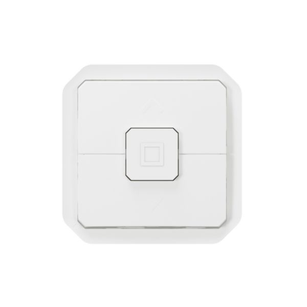 Interrupteur étanche pour commande directe de moteur de volets roulants Plexo IP55 IK06 avec enjoliveur blanc