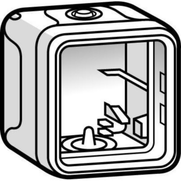 Boîtier à embouts 1 poste pour repiquage facilité Plexo composable IP55 - gris