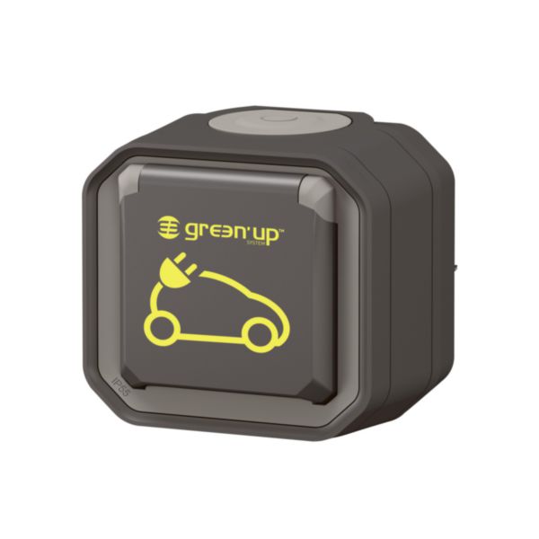 Prise de recharge pour VE Green'up Access - IP55 IK08 - Fixation saillie - Modes 1 ou 2 - 16A 230V - anthracite