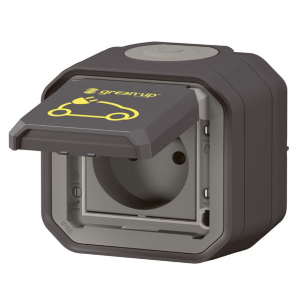 Prise de recharge pour VE Green'up Access - IP55 IK08 - Fixation saillie - Modes 1 ou 2 - 16A 230V - anthracite