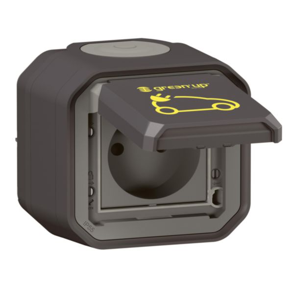 Prise de recharge pour VE Green'up Access - IP55 IK08 - Fixation saillie - Modes 1 ou 2 - 16A 230V - anthracite