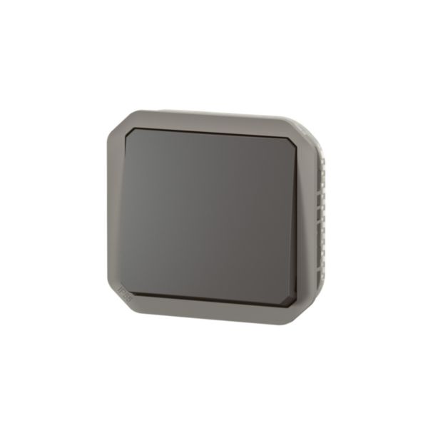Interrupteur ou va-et-vient étanche Plexo 10AX 250V~ IP55 IK08 avec enjoliveur finition anthracite