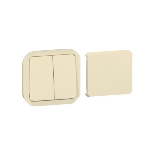 Transformeur étanche réversible pour réaliser 5 fonctions Plexo IP55 IK08 avec enjoliveur finition sable