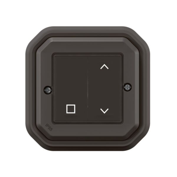 Commande sans fils, sans pile Self-e étanche Plexo with Netatmo IP55 pour volets roulants - complète anthracite