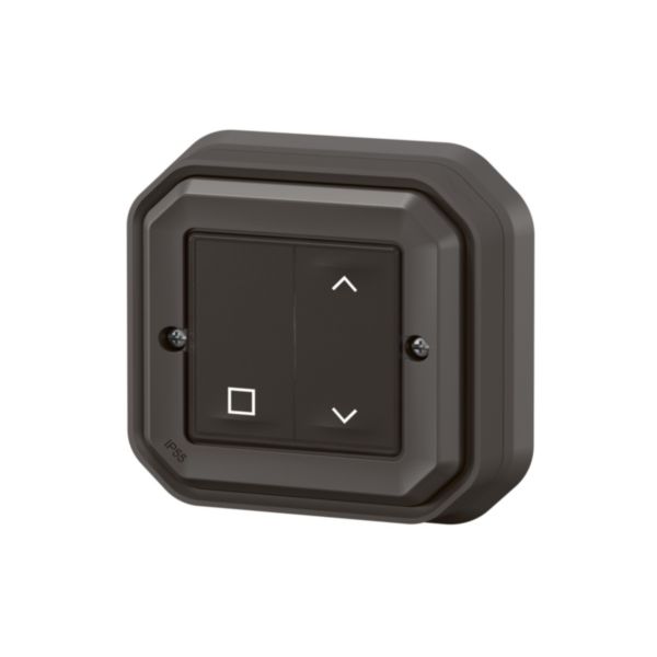 Commande sans fils, sans pile Self-e étanche Plexo with Netatmo IP55 pour volets roulants - complète anthracite