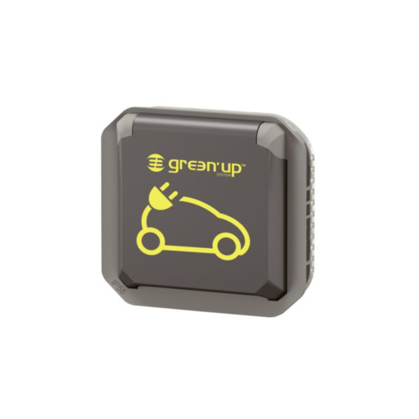 Prise de recharge pour véhicule électrique Green'up Access Plexo composable anthracite - 16A 230V