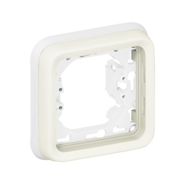 Plaque support Plexo encastré - 1 poste - Blanc